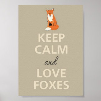 Keep Calm and Love Foxes Poster