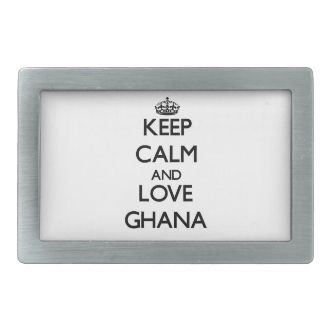 Keep Calm and Love Ghana Rectangular Belt Buckle (Front)