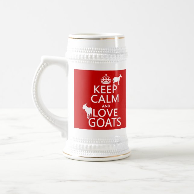 Keep Calm and Love Goats Beer Stein (Left)