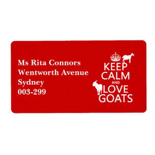 Keep Calm and Love Goats Label