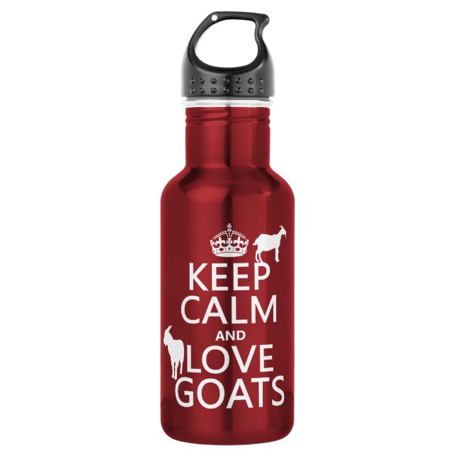Keep Calm and Love Goats Water Bottle (Front)