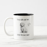 Keep calm and love Golden Retriever puppy Two-Tone Coffee Mug