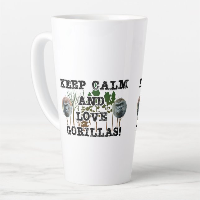 "Keep calm and love gorillas Latte Mug (Left Angle)
