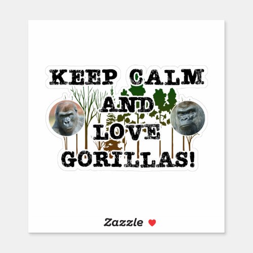 Keep calm and love gorillas sticker