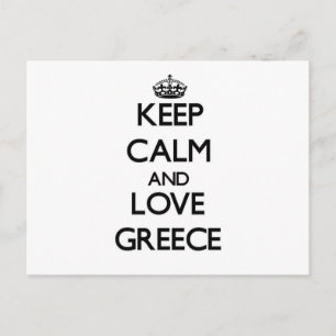 Keep Calm and Love Greece Postcard