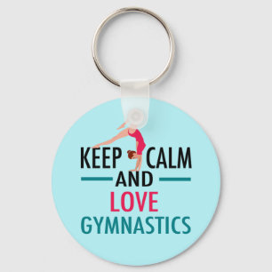 Keep Calm and Love Gymnastics Keychain
