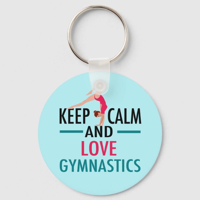 Keep Calm and Love Gymnastics Keychain (Front)