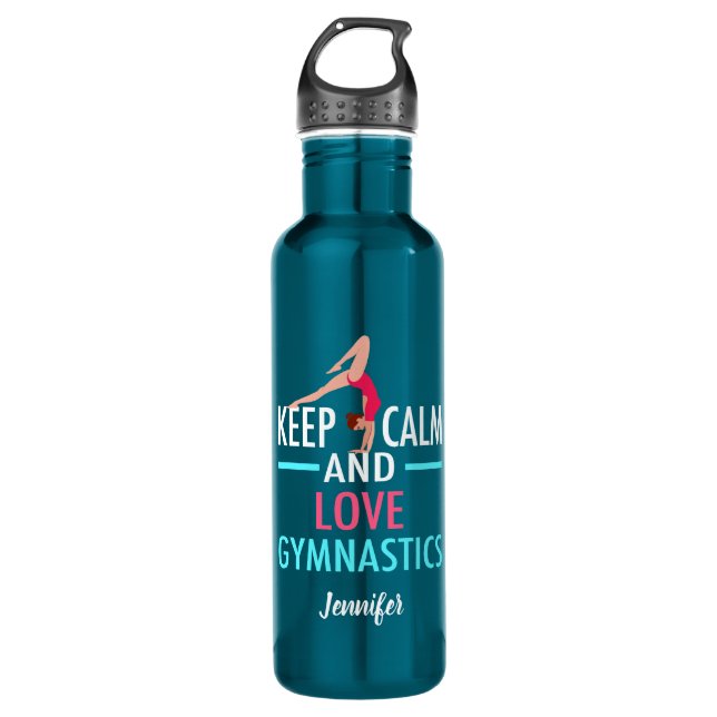 Keep Calm and Love Gymnastics Water Bottle (Front)