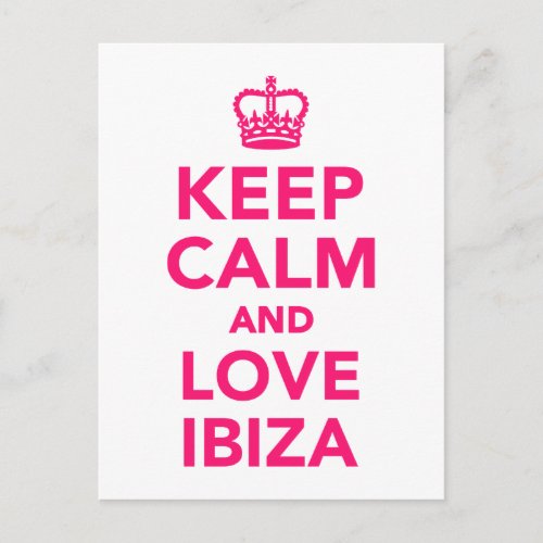 Keep calm and love Ibiza Postcard