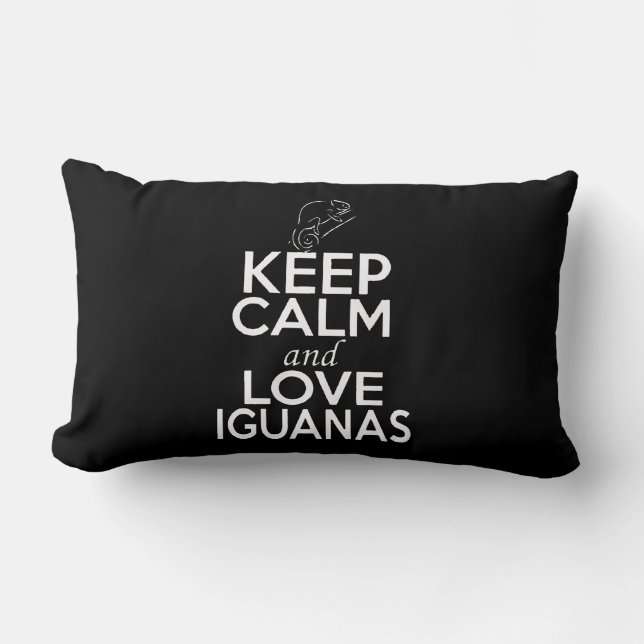 Keep calm and love Iguanas Lumbar Pillow (Front)