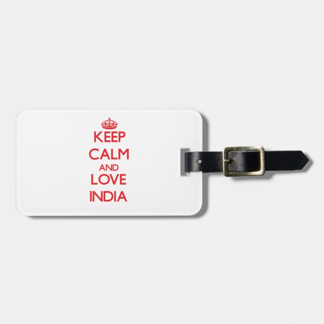 Keep Calm and Love India Luggage Tag (Front Horizontal)
