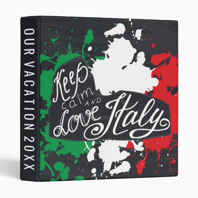 Keep Calm and Love Italy 3 Ring Binder (Front/Spine)