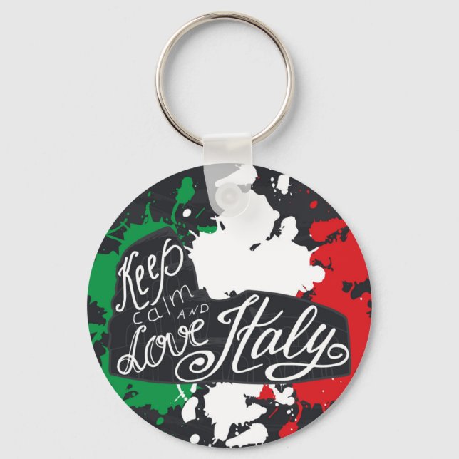 Keep Calm and Love Italy Keychain (Front)
