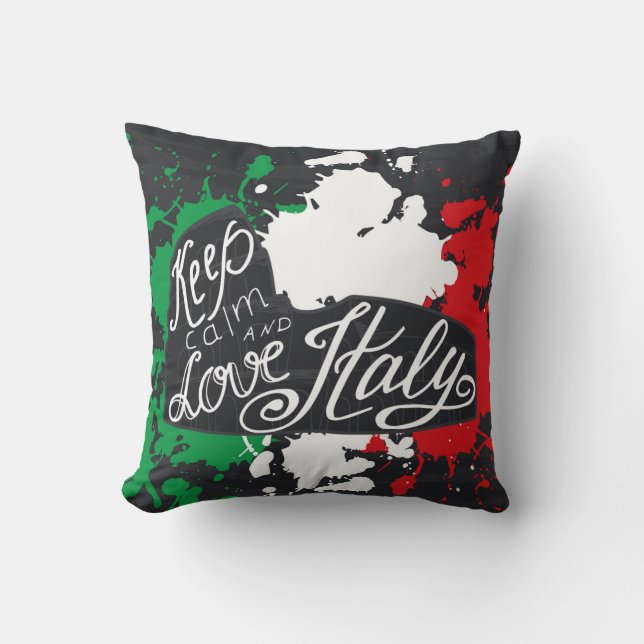 Keep Calm and Love Italy Throw Pillow (Front)