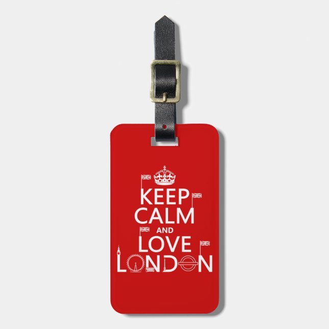 Keep Calm and Love London Luggage Tag (Front Vertical)