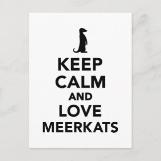 Keep calm and love meerkats postcard
