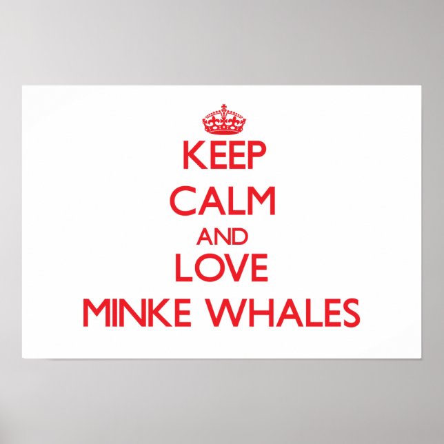 Keep calm and love Minke Whales Poster (Front)