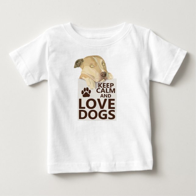Keep Calm and Love My Big Dogs Photo Baby  T-Shirt (Front)