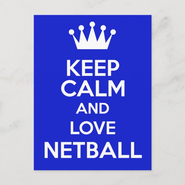 Keep Calm And Love Netball Postcard (Front)