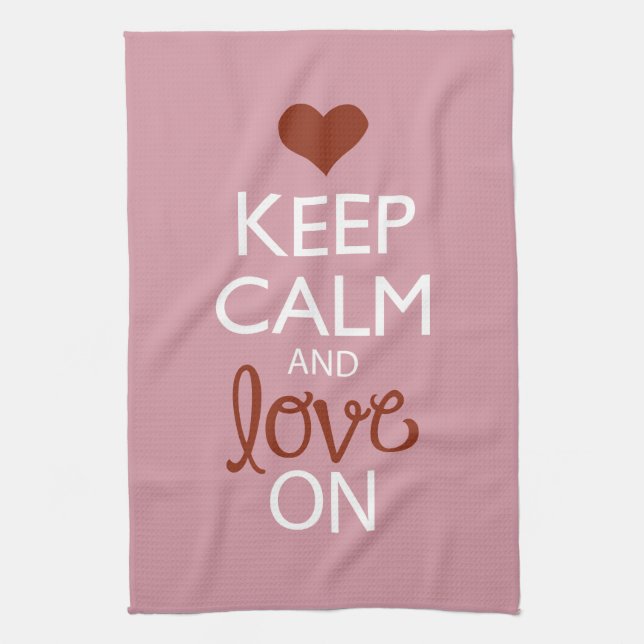 Keep Calm and Love On Kitchen Towel (Vertical)