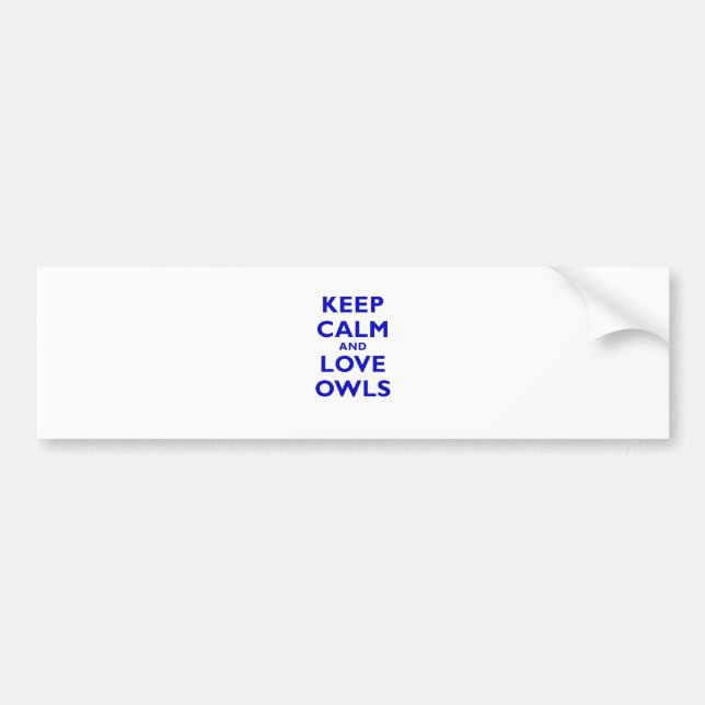 Keep Calm and Love Owls Bumper Sticker (Front)