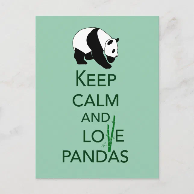 Keep Calm And Love Pandas T Art Print Postcard Zazzle 