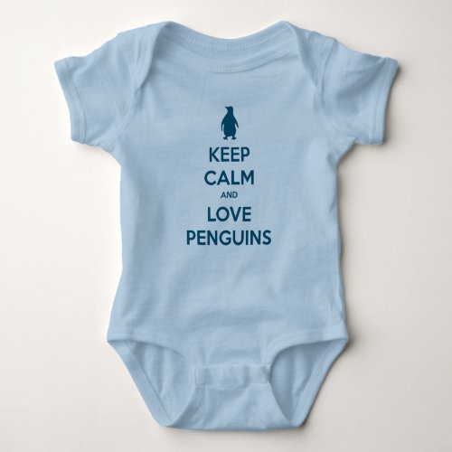 Keep Calm and Love Penguins oceanside Baby Bodysuit