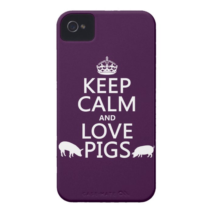 Keep Calm and Love Pigs (all colours) iPhone 4 Cover