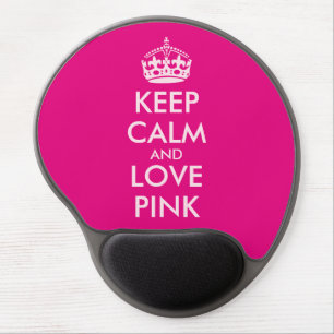Keep Calm and Love Pink Custom Pink Color Gel Mouse Pad