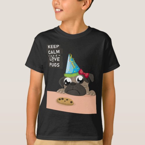 KEEP CALM AND LOVE PUGS T_Shirt