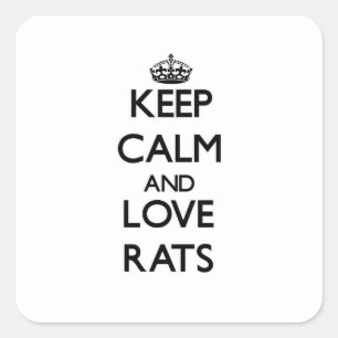 Keep calm and Love Rats Square Sticker