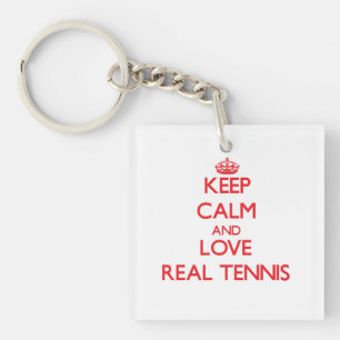 Keep calm and love Real Tennis Keychain