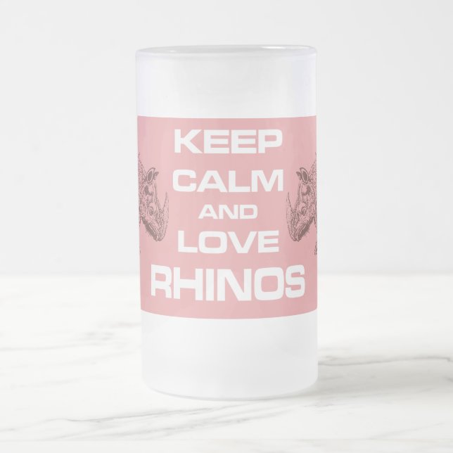 Keep Calm and Love Rhinos Rhinoceros Design Mug (Center)