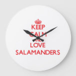 Keep Calm And Love Salamanders Large Clock at Zazzle