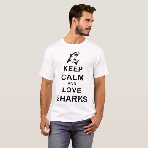 Keep Calm and Love Sharks Soft Tri Blend Racerback T_Shirt