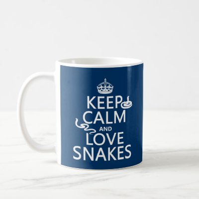 Keep Calm and Love Snakes (all colors) Coffee Mug