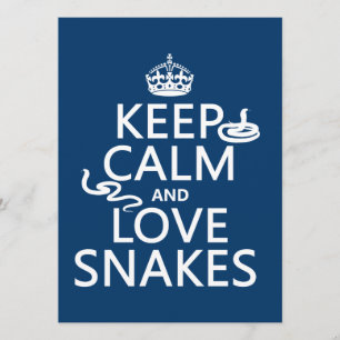 Keep Calm and Love Snakes (all colors) Invitation