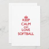 Keep calm and love Softball (Front/Back)