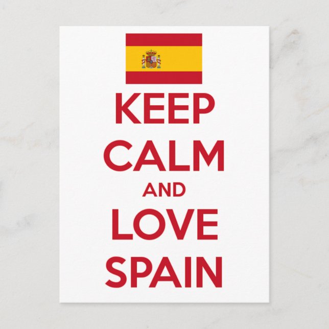Keep Calm and Love Spain Postcard (Front)