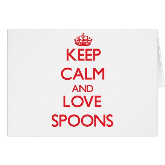 Keep calm and love Spoons Cards (Front Horizontal)