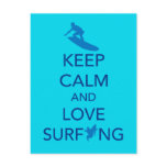 Keep Calm and Love Surfing gift selections Postcard Keep Calm and Love Surfing gift selections Postcard