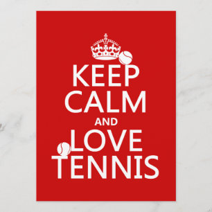 Keep Calm and Love Tennis Invitation