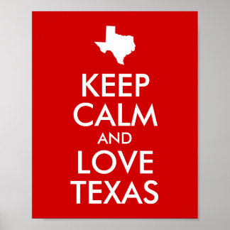 Keep Calm and Love Texas Poster