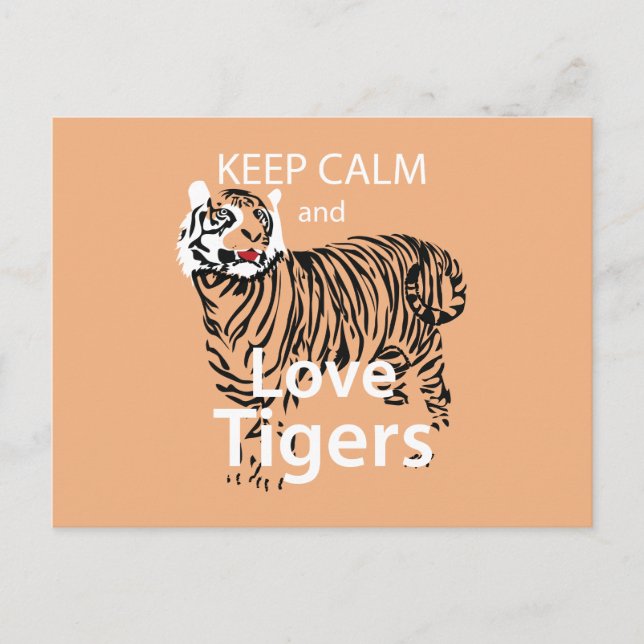 Keep Calm and Love Tigers Postcard (Front)