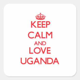 Keep Calm and Love Uganda Square Sticker