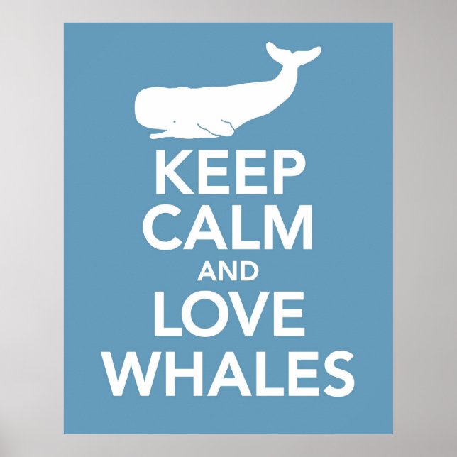 Keep Calm and Love Whales Poster (Front)