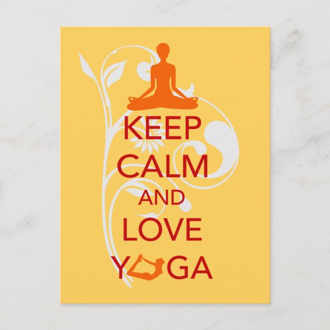 Keep Calm and Love Yoga - unique fun design Postcard (Front)