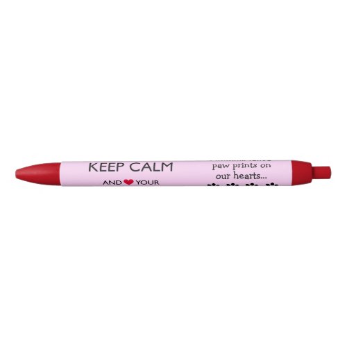 KEEP CALM AND LOVE YOUR ANIMALS BLACK INK PEN