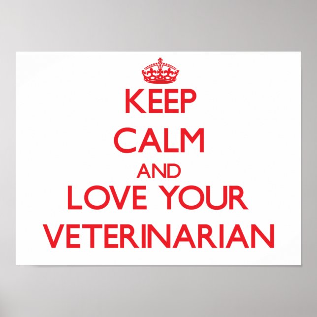 Keep Calm and Love your Veterinarian Poster (Front)