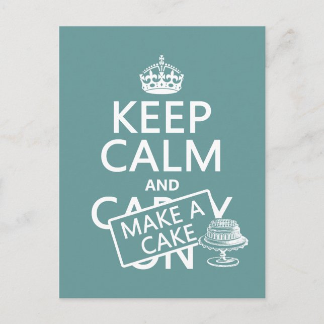 Keep Calm and Make a Cake Postcard (Front)